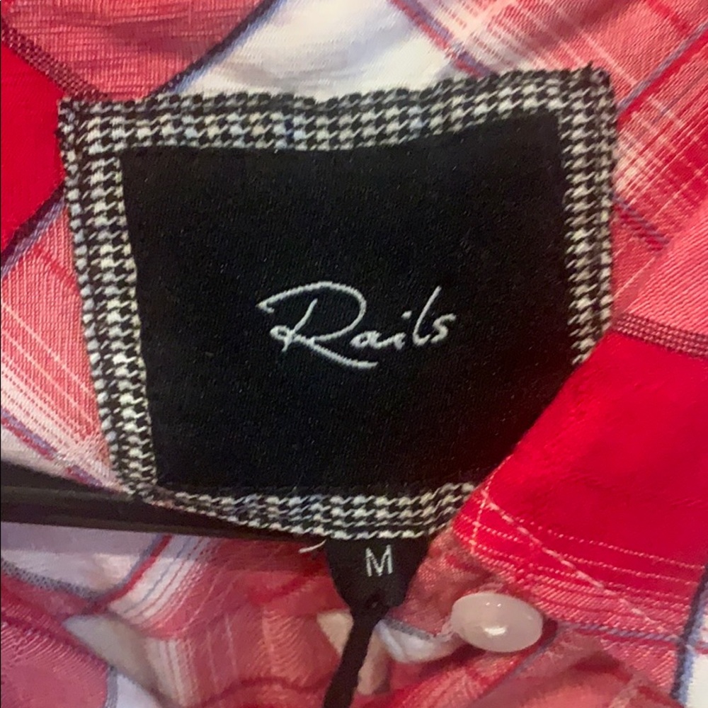 Red & white Rails plaid - Picture 2 of 3